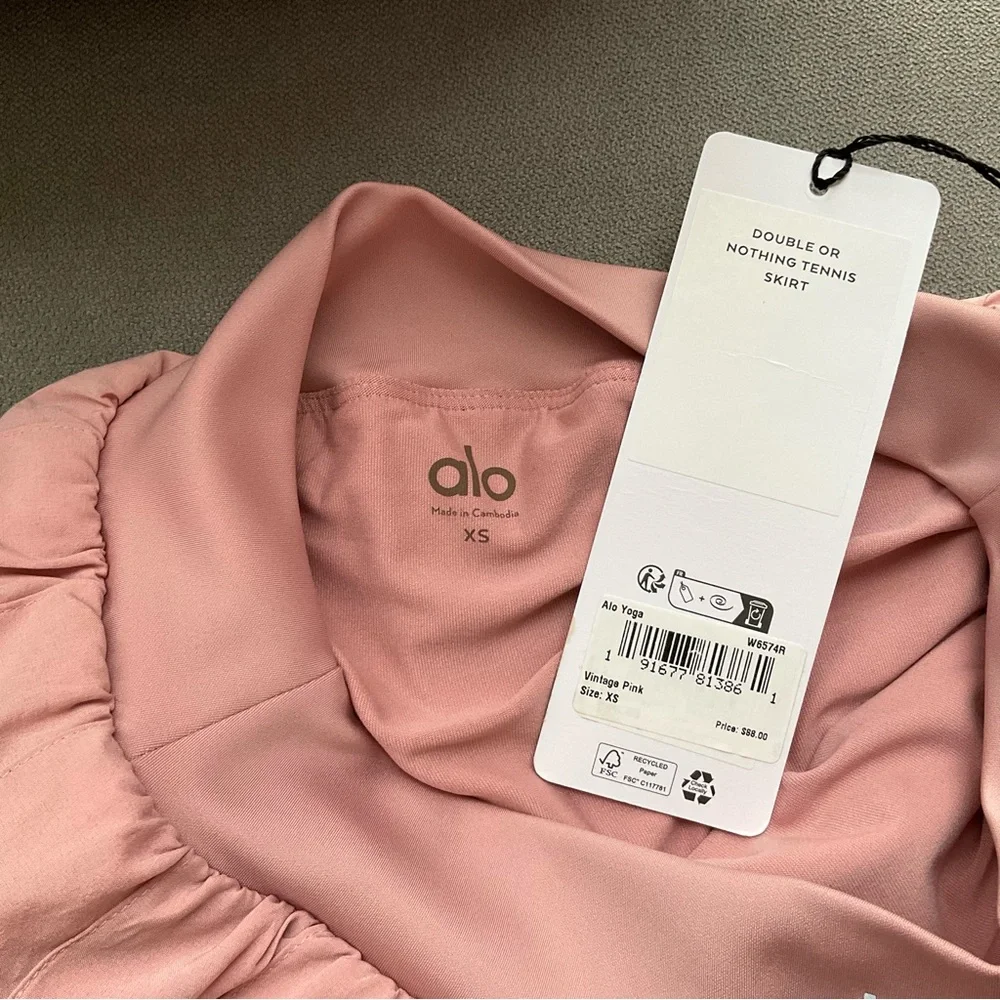 Alo Yoga Double Or Nothing Tennis Skirt Vintage Pink XS
